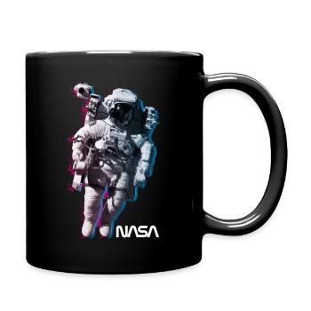 NASA Astronaut With Official Logo - Full Colour Mug - black - Right
