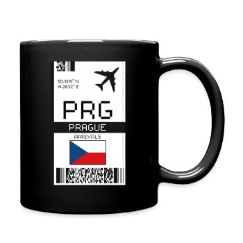 Prague, Czech Republic Boarding Pass - PRG Airport - Full Colour Mug - black - Right