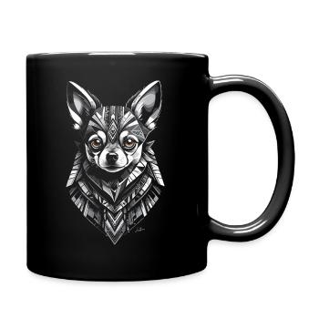 So cute - Geometric Chihuahua Dog - Full Colour Mug - black - Right