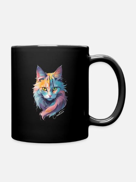 Cat Creative - Tasse einfarbig - Schwarz