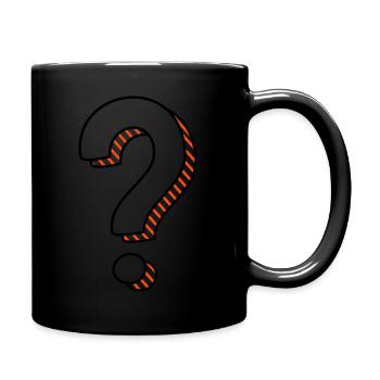 Fragezeichen mit Schatten zweifarbig - Tasse einfarbig - Schwarz - Rechts