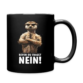 Meerkat Mongoose Mongoose Before You Ask No - Full Colour Mug - black - Right