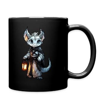 Priest Ice draconic character - Dragonborn - Full Colour Mug - black - Right