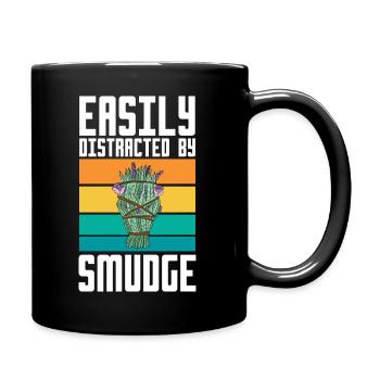 Easily Distracted By Smudge Burning Herbs Smudging - Full Colour Mug - black - Right