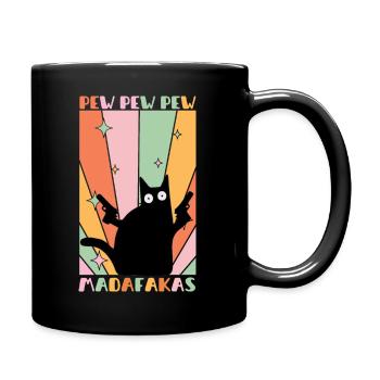 Pew Pew Madafakas Drôle de chat Design - Mug uni - noir - Droite