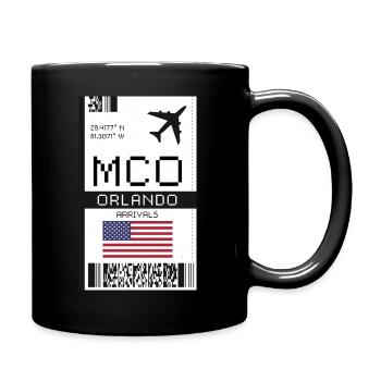 Bordkarte für Orlando, Florida - Flughafen MCO - Tasse einfarbig - Schwarz - Rechts