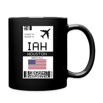 Carte d’embarquement à Houston, Texas - Billet d’aéroport IAH - Mug uni - noir - Droite