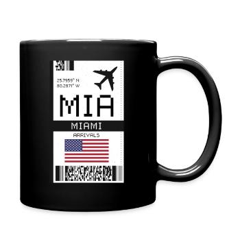 Miami, Florida Bordkarte - MIA Flughafenticket - Tasse einfarbig - Schwarz - Rechts
