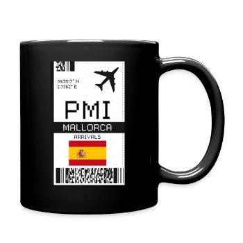 Carte d’embarquement à Majorque, Espagne - Billet d’aéroport PMI - Mug uni - noir - Droite