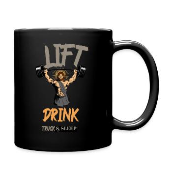 LIFT DRINK TRUCK & SLEEP GYM T-SHIRT - Full Colour Mug - black - Right