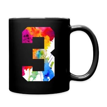 NUMÉRO 3 ANS 3ÈME ANNIVERSAIRE - Mug uni - noir - Droite