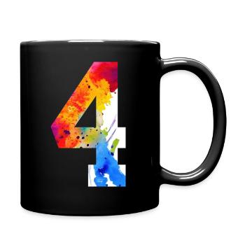 NUMMER 4 JAHRE 4. GEBURTSTAG - Tasse einfarbig - Schwarz - Rechts