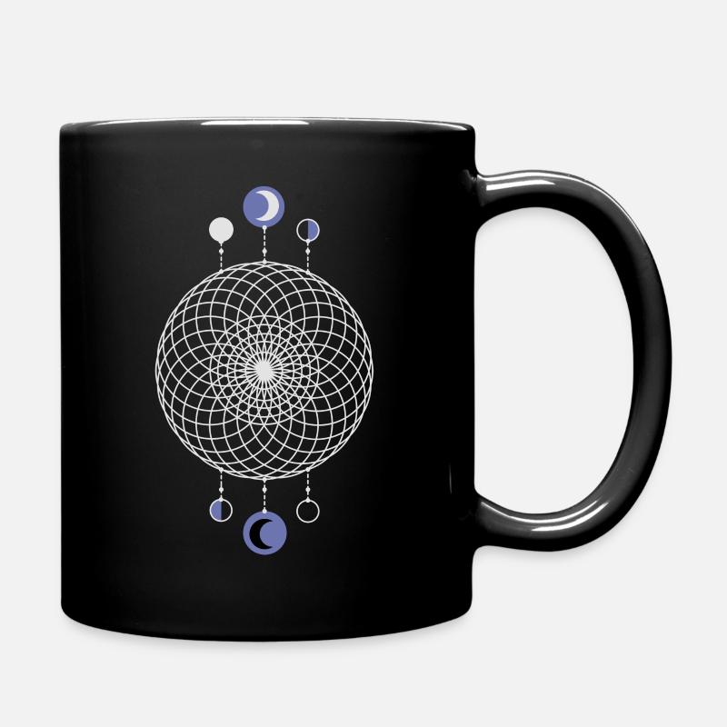 Geometrisches Muster Mondphasen - Tasse einfarbig - Schwarz