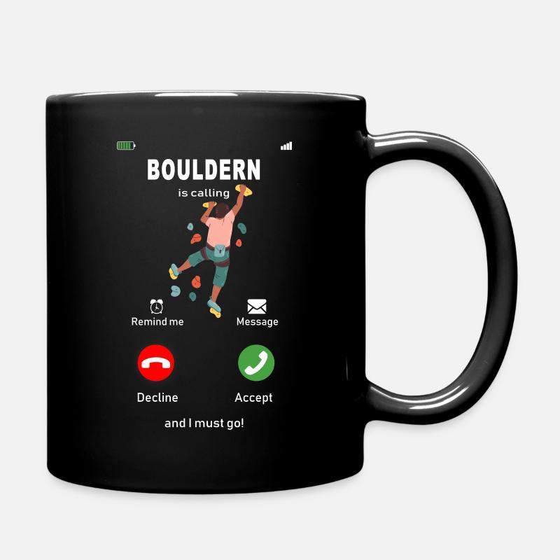 Bouldern is calling - Tasse einfarbig - Schwarz