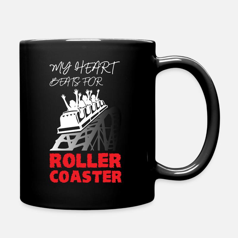 My Heart Beats for Roller Coaster - Tasse einfarbig - Schwarz