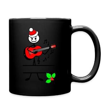 Gitarrist für Weihnachten, der Weihnachtslieder spielt - Tasse einfarbig - Schwarz - Rechts