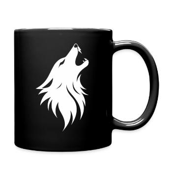 Silhouette de loup sauvage, tête de loup - Mug uni - noir - Droite