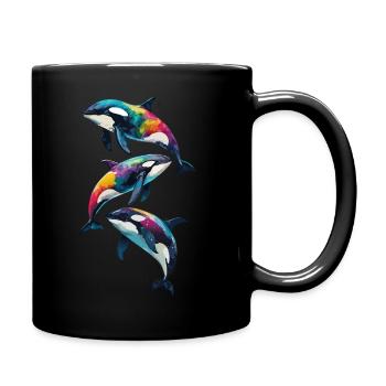 La fascination des orques : les chasseurs majestueux - Mug uni - noir - Droite