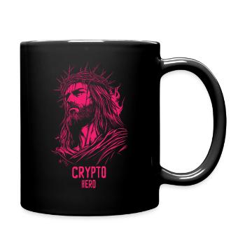 Crypto Hero Jesus BTC Cryptowährung - Tasse einfarbig - Schwarz - Rechts