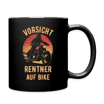 Motorrad Vintage Pensionär Rentner - Tasse einfarbig - Schwarz - Rechts