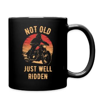 Motorrad Vintage Pensionär Rentner - Tasse einfarbig - Schwarz - Rechts