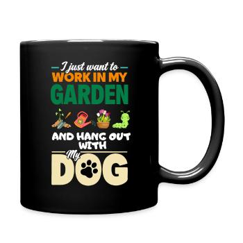 Garden Dog Gardener Allotment Flowers Funny - Full Colour Mug - black - Right