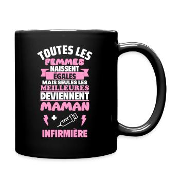 Maman infirmière, Cadeau fête des mères - Mug uni - noir - Droite