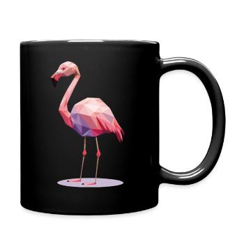 Flamingo Polygon - Tropisches Sommerdesign - Tasse einfarbig - Schwarz - Rechts