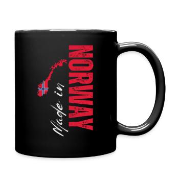 Fabriqué en Norvège, j’adore la Norvège - Mug uni - noir - Droite