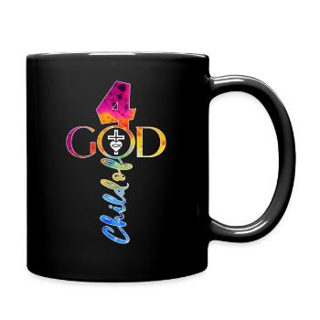 CHURCH CHRISTIANS 4 YEARS JESUS 4TH BIRTHDAY - Full Colour Mug - black - Right