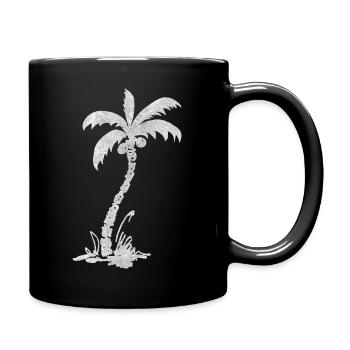 Südsee Kokospalme Karibik Insel Flair in weiss - Tasse einfarbig - Schwarz - Rechts