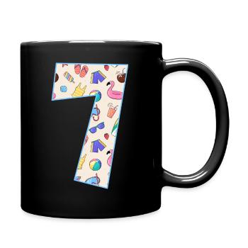 VACANCES NUMÉRO 7 ANS ÉTÉ 7ÈME ANNIVERSAIRE - Mug uni - noir - Droite