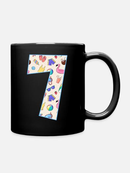URLAUB NUMMER 7 JAHRE SOMMER 7. GEBURTSTAG - Tasse einfarbig - Schwarz