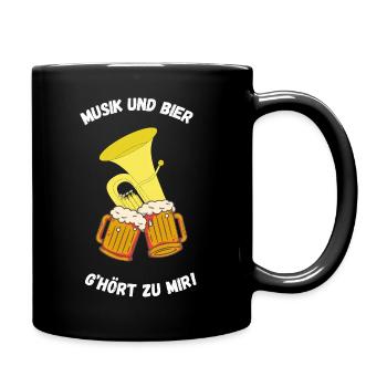 Musik und Bier! - Tasse einfarbig - Schwarz - Rechts