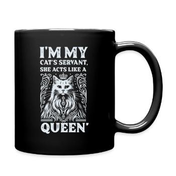 Elegant Cat Queen T-Shirt Design - Full Colour Mug - black - Right