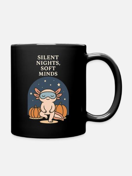 Axolotl Silent Nights Halloween - Full Colour Mug - black
