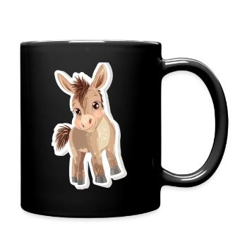 Esel - Tasse einfarbig - Schwarz - Rechts
