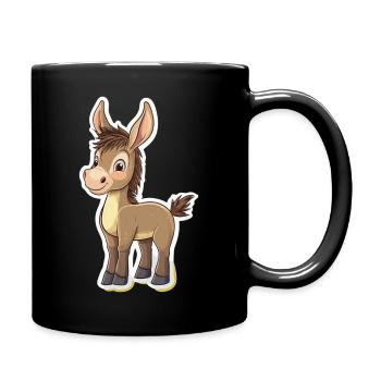 Esel - Tasse einfarbig - Schwarz - Rechts