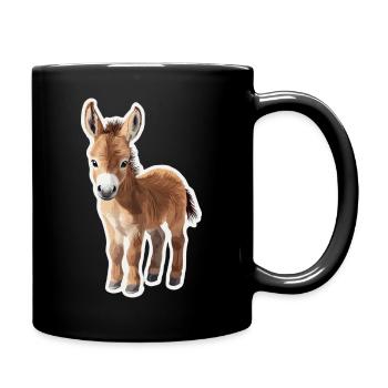 Esel - Tasse einfarbig - Schwarz - Rechts