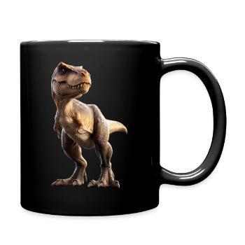 T-Rex Tyrannosaurus Rex Dino Daddy Dinosaurier - Tasse einfarbig - Schwarz - Rechts
