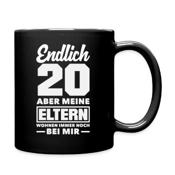 Lustiges Geschenk Zum 20. Geburtstag - Tasse einfarbig - Schwarz - Rechts