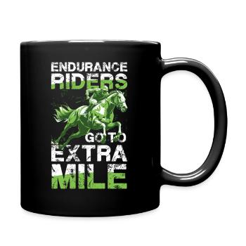 Les coureurs d’endurance vont à Extra Mile Endurance Riding - Mug uni - noir - Droite