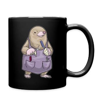 Peigne et ciseaux de coiffeur Mole - Mug uni - noir - Droite