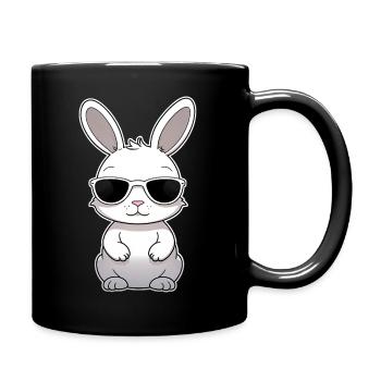 Cooler Hase mit Sonnenbrille - Tasse einfarbig - Schwarz - Rechts