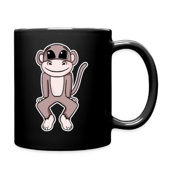 Illustration de singe mignon - Mug uni - noir - Droite
