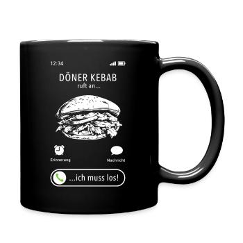 Mon döner kebab m’appelle - je dois y aller - en disant - Mug uni - noir - Droite