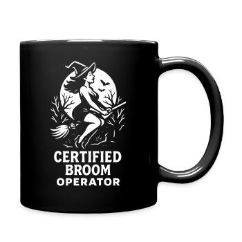 Opérateur de balai certifié Sorcière drôle d’Halloween - Mug uni - noir - Droite