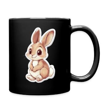 Hase - Tasse einfarbig - Schwarz - Rechts