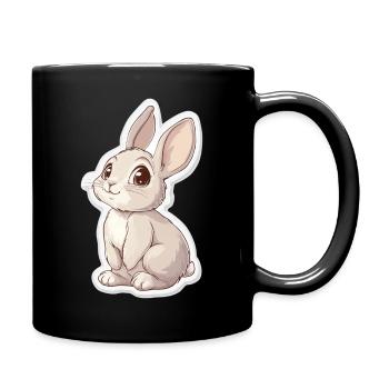 Hase - Tasse einfarbig - Schwarz - Rechts