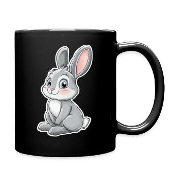 Hase - Tasse einfarbig - Schwarz - Rechts